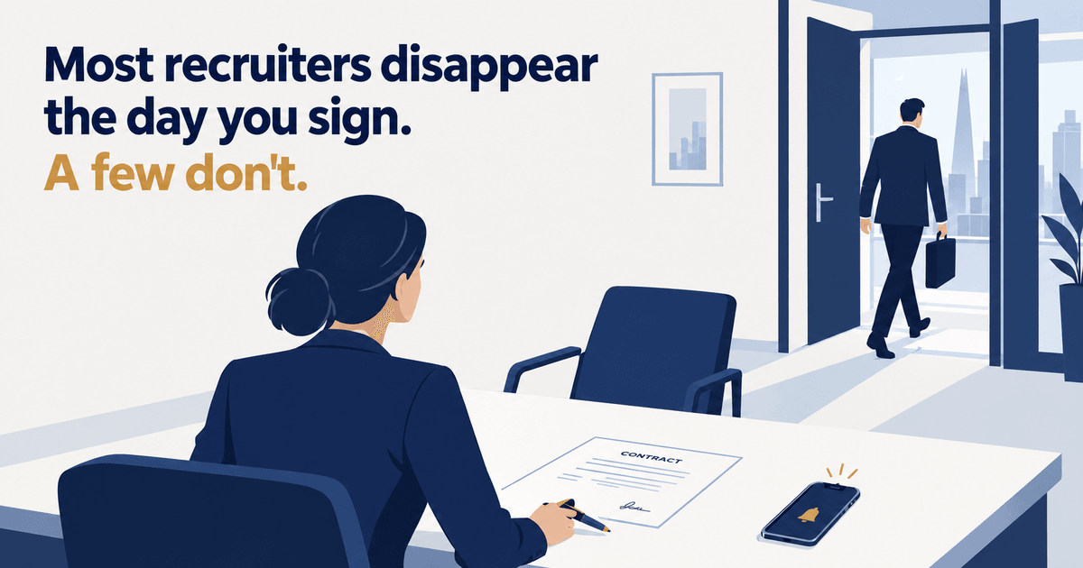 Most Recruiters Disappear the Day You Sign. A Few Don't.
